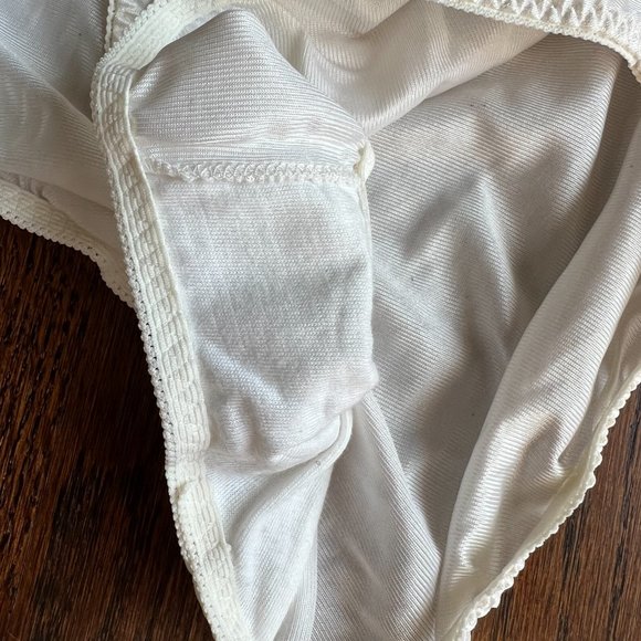 Vintage Dior White Satin & Lace Panties with Dior Lace Monogram on Top - Picture 8 of 8
